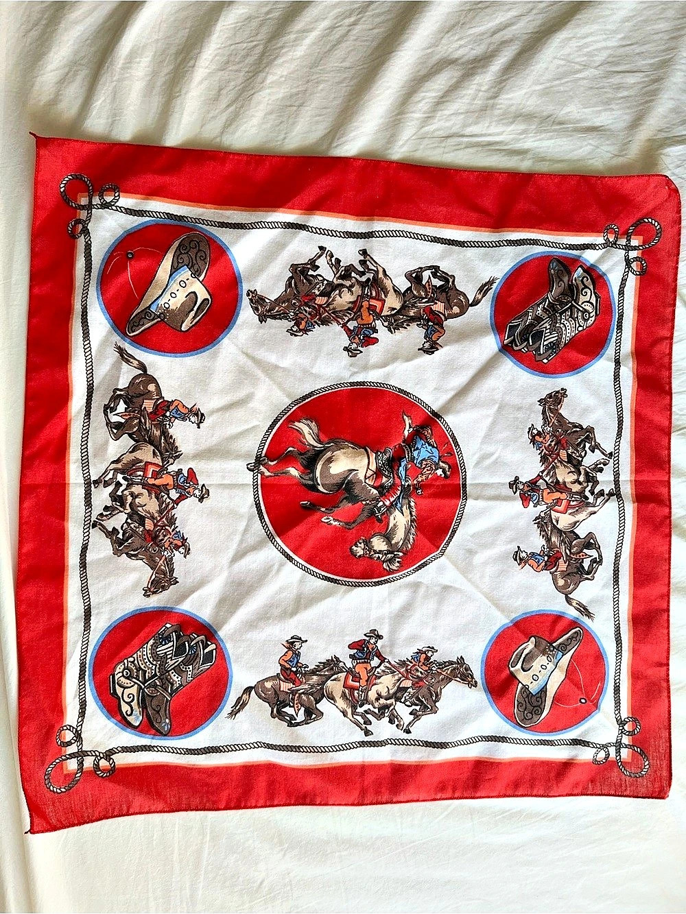 Vintage western style Equestrian Print Scarf